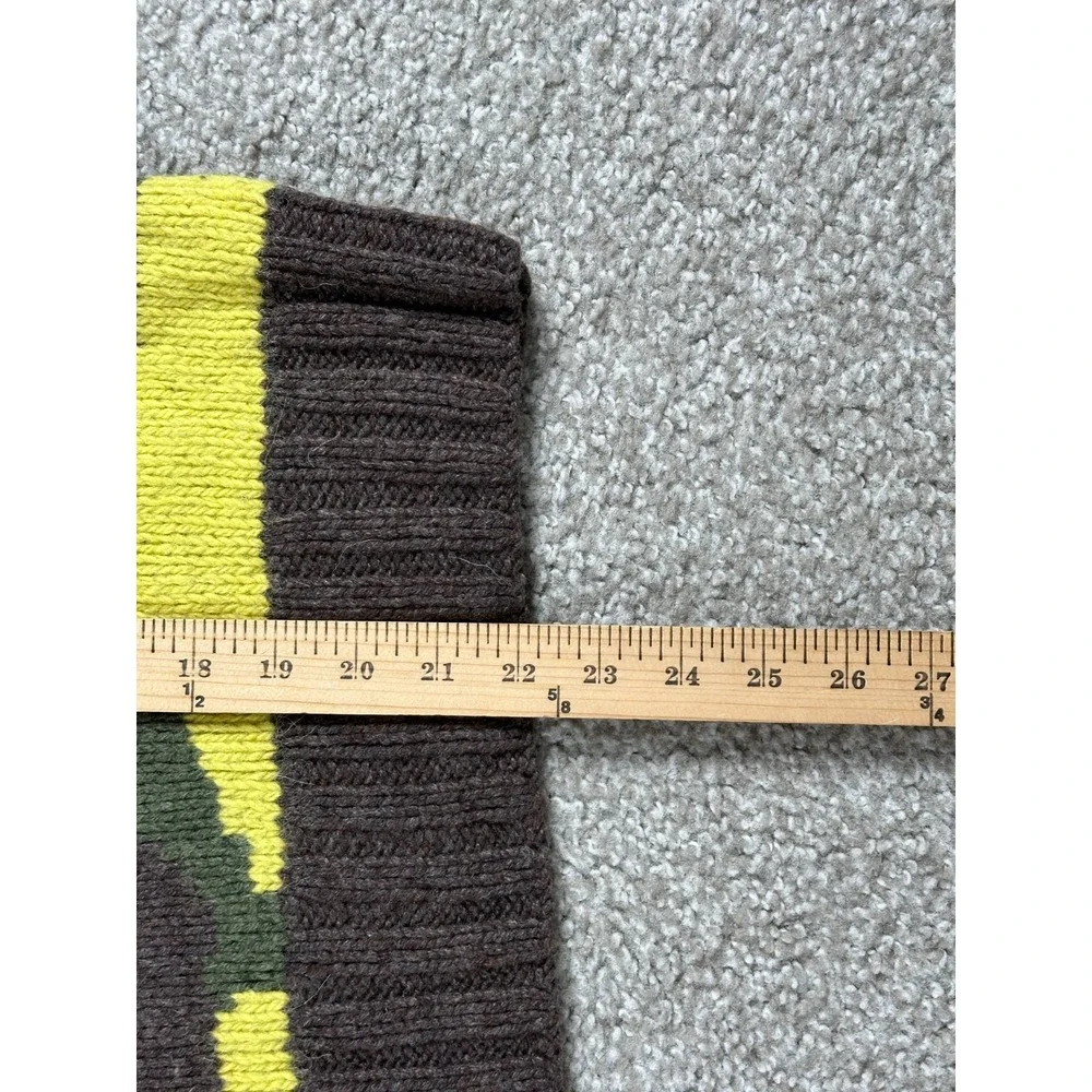 Ann Mashburn Sweater Womens Medium Brown Green Camo Wool Blend Chunky Knit - Picture 7 of 9